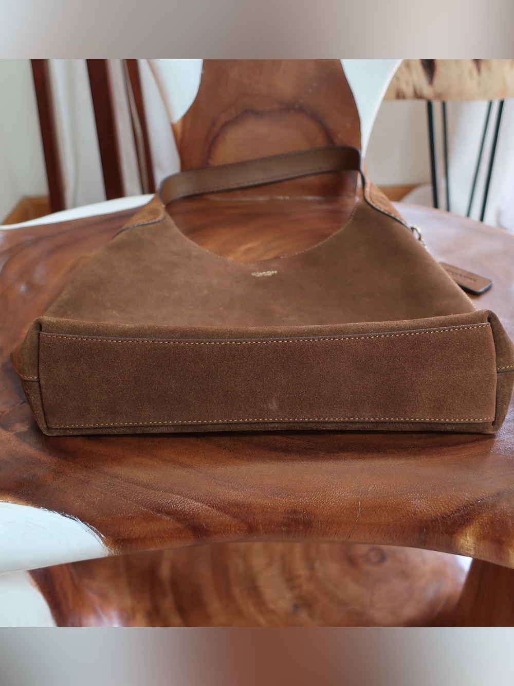 COACH Brown Suede Shoulder Hobo Bag - Picture 2 of 16